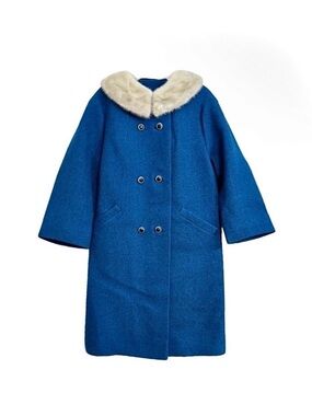 Sycamore Vintage Dress Overcoat Wool Mink Collar 50's 60's